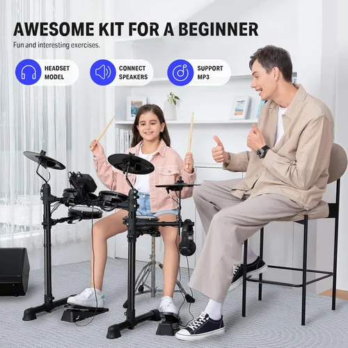 Miniatura 4 de Donner DED-80 Juego de batería electrónica y mini amplificador eléctrico de 20 W