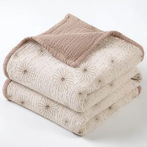 Miniatura 10 de lulumoon Manta de muselina neutra para bebé, ropa de cama de algodón transpirable para cuna para niños pequeños, 4 capas suaves y ligeras