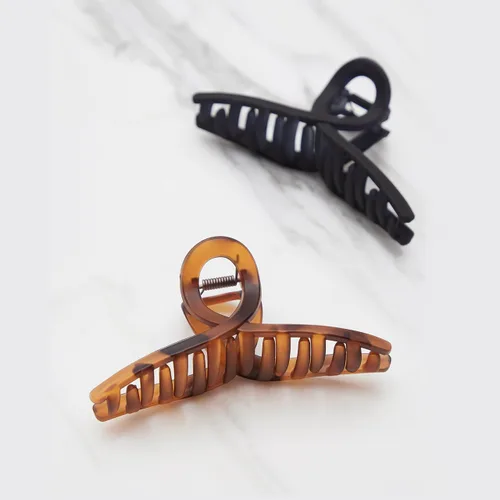 Miniatura 6 de Kitsch Pinzas grandes para el cabello para mujer, pinzas de pelo de moda, plástico mate, fácil agarre, perfectas para uso diario y ocasiones