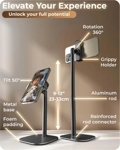 Miniatura 6 de COOPER ChatStand, soporte ajustable para teléfono celular para escritorio, soporte de teléfono para grabación, soporte para iPhone para filmar, A