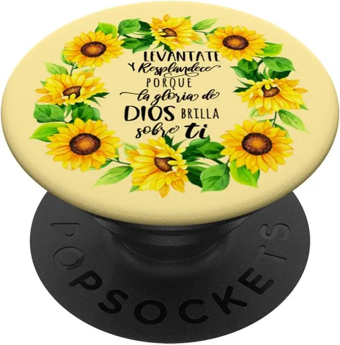 Bible Verses Quotes Frases Biblicas Girasol Español Amarillo - PopSockets Agarre y soporte para teléfonos y tabletas
