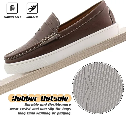 Miniatura 3 de starmerx Zapatos de vestir para niños mocasines casuales sin cordones unisex para niños
