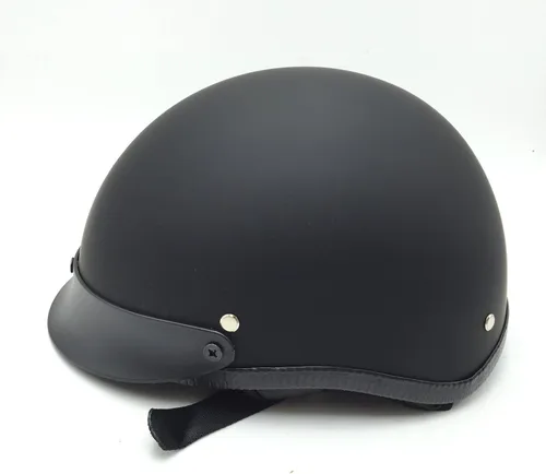 Miniatura 2 de SMT-DOT Certificado negro mate negro plano compatible con medio casco H-D Chopper Cruiser Biker M [B01FD30DSC]