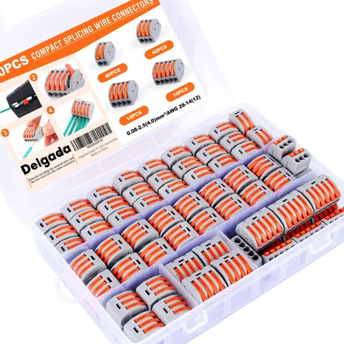 Miniatura 7 de Delgada 60 tuercas de conector de cable de palanca, conectores compactos de 2/3 conductores, kit de conectores eléctricos de empalme rápido
