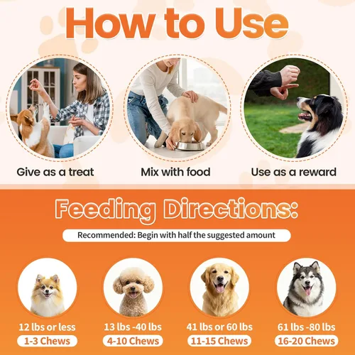 Miniatura 8 de Multivitamínico para perros, 500 masticables crujientes y sabrosos, apoya la energía diaria, la salud del corazón, la piel y el pelaje con taurina