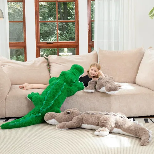 Miniatura 6 de MorisMos Animales de peluche gigantes de delfín de 55 pulgadas, juguete de peluche grande de delfín azul suave, regalos marinos de océano para niños