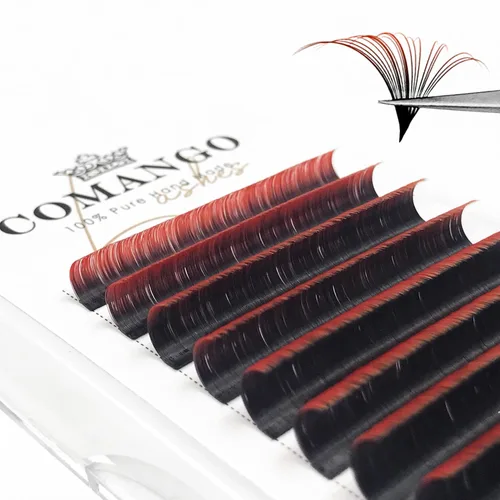 Miniatura 39 de CoMango Easy Fan - Extensiones de pestañas rizadas C/D de 0.05/0.003 in, pestañas de volumen que florecen automáticamente, color negro mate 2D-20D
