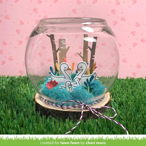 Miniatura 6 de Lawn Fawn Swan Soiree - Juego de sellos transparentes de 4 x 6 pulgadas y juego de troqueles personalizados a juego (LF2219, LF2220), paquete de 2