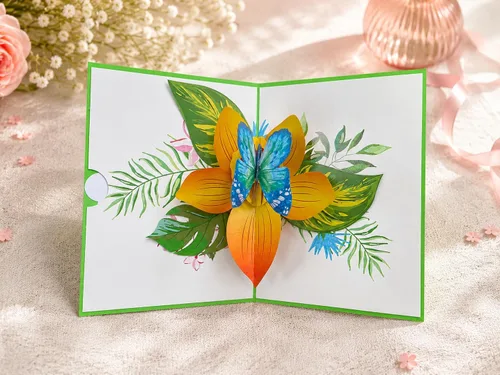Miniatura 5 de Tarjeta desplegable 3D de mariquita y trébol, tarjeta de insectos 3D para novia, esposa, madre, abuela, maestra, día de la madre, aniversario