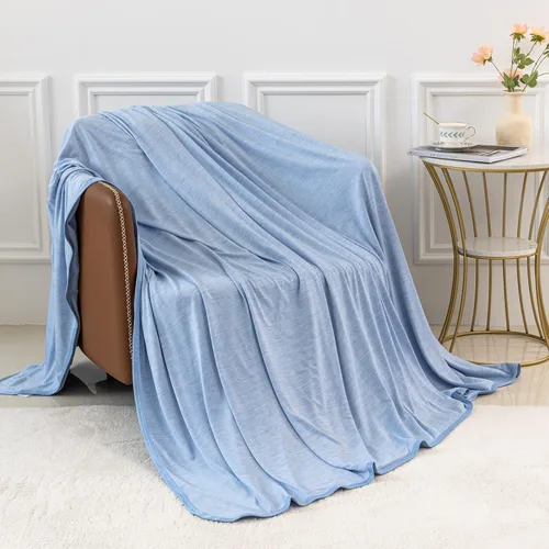 Miniatura 8 de MUKKA Manta de verano (50 x 60 pulgadas) para dormir con calor en verano, mantiene el cuerpo fresco en noches cálidas, manta para adultos, niños