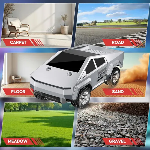 Miniatura 6 de 1:24 Coche RC Juguetes, Camión RC Todo Terreno de Alta Velocidad 2WD con Luz y Espacio de Carga, Vehículos Todo Terreno de 2.4GHz Control Remoto