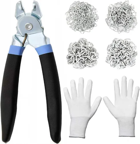 Miniatura 10 de Kit de Alicates para Anillos de Cerdo con 500 Piezas de Anillos de Cerdo de Acero Galvanizado de 3/4", Kit de Alicates Rectos para Anillos de Cerdo