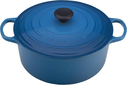 Le Creuset Signature horno francés redondo de hierro fundido esmaltado, 7-1/4 cuartos de galón, Cacerola de hierro fundido 6.85 L, Marseille