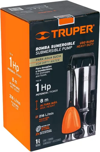 Miniatura 5 de TRUPER BOS-1SM Bombas de agua sucia sumergibles de servicio pesado 1Hp (750 w)