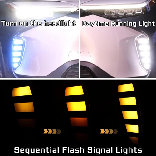 Miniatura 2 de Switchback - Lámpara LED antiniebla frontal blanca y ámbar con destello dinámico LED intermitente – Compatible con Toyota bZ4X 2023 XLE Limited