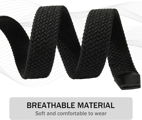 Miniatura 32 de AWAYTR Cinturón trenzado elástico para niños, cinturón de béisbol de golf elástico con hebilla de pasador negro para niños y niñas de 4 a 12 años