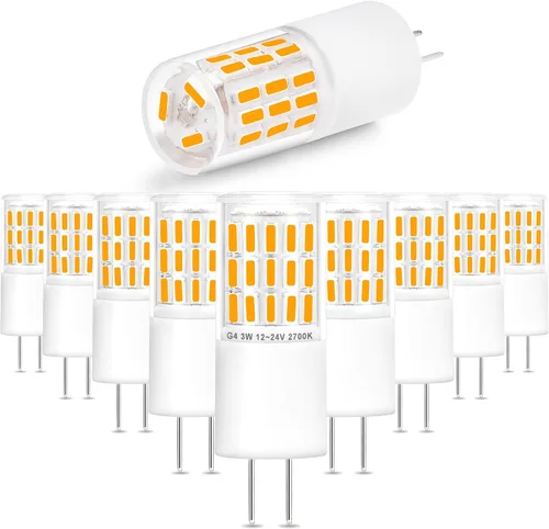 Miniatura 8 de Ziomitus - Bombillas LED G4 10W-20W T3 Halógenas 12V para Paisajismo de Reemplazo, Base JC de Bi-Pin G4 1.5W AC/DC 12V para RV, Luz de Clóset