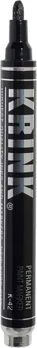 Krink K-42 - Rotulador de pintura negra, vibrante y opaco para cualquier superficie, marcador permanente con pintura a base de alcohol para