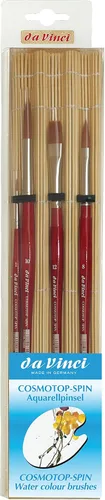 Miniatura 8 de Juego de Pinceles de Pintura de Acuarela Da Vinci, Pinceles CosmoTop Spin, Fibras Sintéticas Avanzadas de Múltiples Diámetros - Redondo 0 y 6, Plano