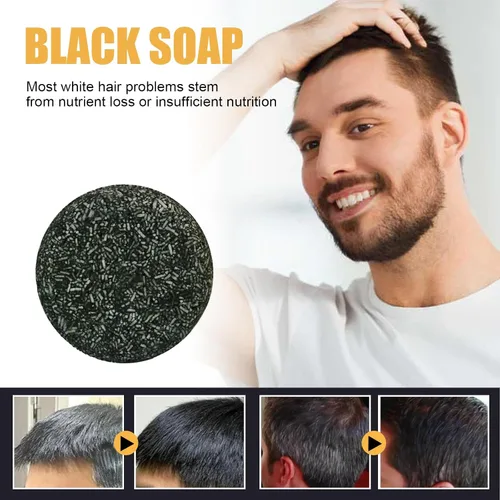 Miniatura 8 de Barra inversa de cabello gris, barra de champú para oscurecer el cabello, jabón inverso de cabello blanco para mujeres y hombres
