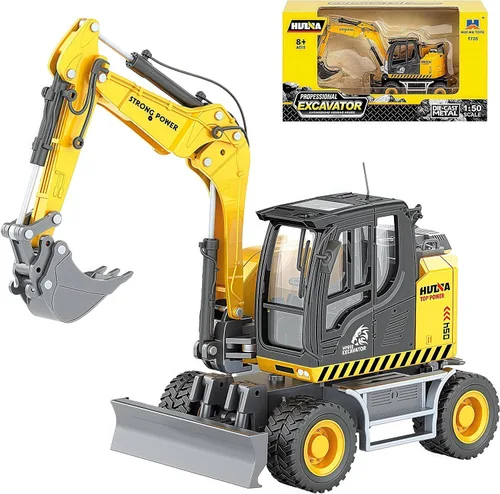 Gemini&Genius Juguete de excavadora para niños, juguete de construcción de excavadora con múltiples articulaciones móviles, juguetes de arena para
