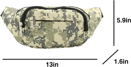 Miniatura 6 de AIBEARTY Riñonera para niños, pequeña, de camuflaje, con correa ajustable, para correr, acampar, viajes
