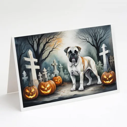 Miniatura 62 de Caroline's Treasures DAC2018GCA7P - Tarjetas de felicitación y sobres de Halloween espeluznantes de Border Collie, paquete de 8 tarjetas en blanco
