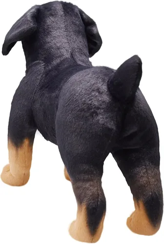 Miniatura 6 de Juguete realista de peluche para perro Rottweiler, juguete de peluche de simulación, súper realista, los perros negros actúan como verdaderos