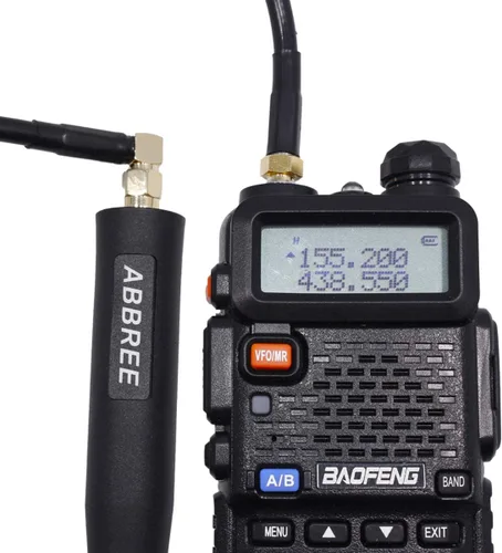 Miniatura 4 de Abbree SMA - Antena de banda dual hembra VHF/UHF 144/430 MHz antena de látigo suave de alta ganancia para radio bidireccional Baofeng UV-5R UV-82.
