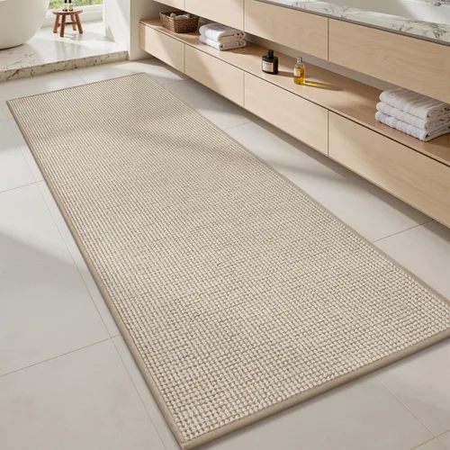 Miniatura 10 de MontVoo Tapete de baño de felpilla absorbente, de secado rápido, con parte trasera de goma, antideslizante, lavable, ultra delgado, para debajo