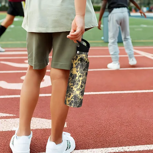 Miniatura 5 de Camouflage Gold Leakproof and BPA Free Reusable Water Bottle with Straw Lid Double-Wall Vacuum Insulation for Gym Sports 11