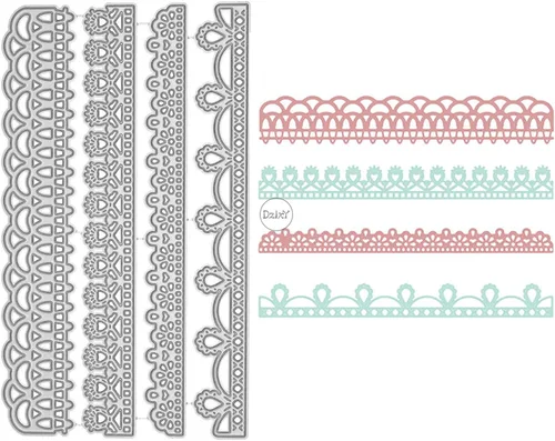 Miniatura 26 de DzIxY Juego de troqueles de corte de metal de encaje con flores antiguas para hacer tarjetas, juegos de troqueles de papel de gofrado, plantillas