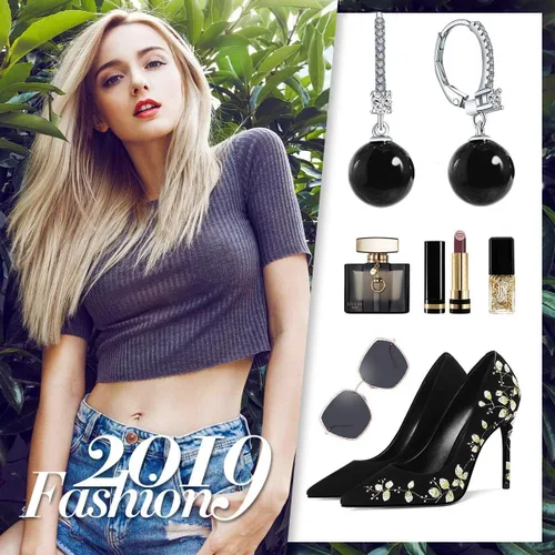 Miniatura 3 de JO WISDOM Aretes de aro de plata de ley 925 con perlas de agua dulce con colgante de perlas auténticas, perlas de imitación, Perla, Circonia cúbica