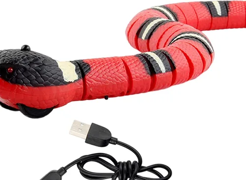 Miniatura 3 de Gralara Inteligente Sensing Serpiente Gato Interacción Jugar USB Recargable Serpiente Eléctrica Juguete Serpiente Falsa Serpiente para April Fools