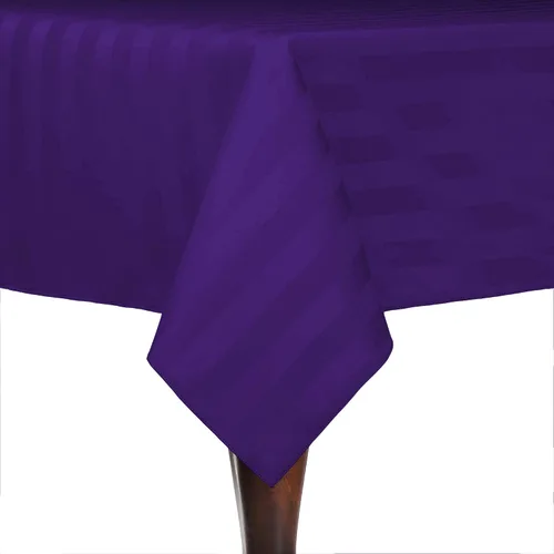 Miniatura 46 de Ultimate Textile Mantel rectangular de rayas satinadas, 59.8 x 90.2 in, color marrón oscuro