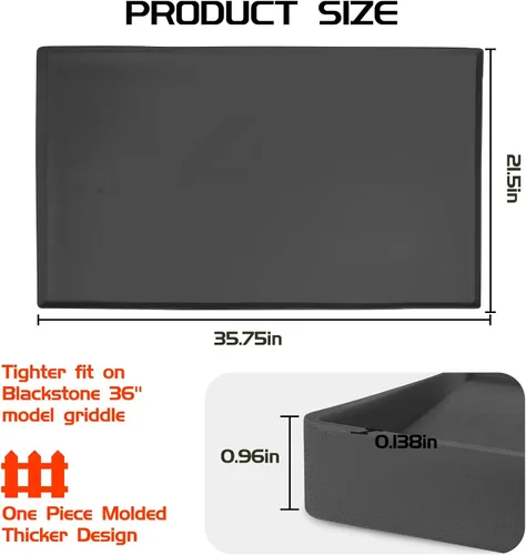 Miniatura 6 de Alfombrilla de silicona para parrilla Blackstone de 36 pulgadas, cubierta de silicona resistente de grado alimenticio, accesorios para parrilla Gris