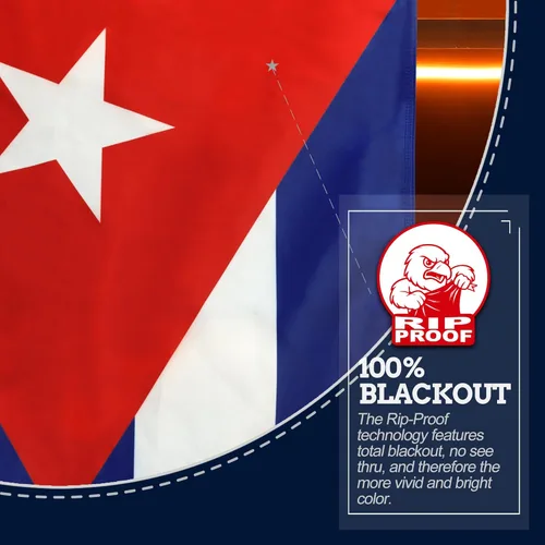 Miniatura 3 de Anley Bandera de Cuba de 3 capas de doble cara a prueba de rasgaduras de 3 x 5 pies, cabecera de lona y resistente a las arrugas, las banderas