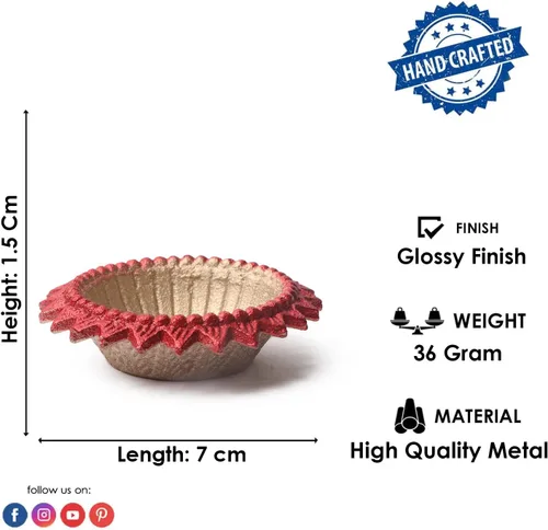 Miniatura 5 de SATVIK 4 piezas Multicolor Surya Metal Diya Floral Lotus Flower Shape Tea Light Holder Lámpara de aceite Navidad Interior Hogar Mandir Pujan Pooja