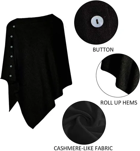 Miniatura 4 de stylesilove Multi-Use Knit Nursing Shawl Poncho Adjustable Buttons for Breastfeeding Protection Nursing Cover Infinity Scarf