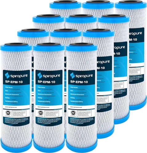 Miniatura 23 de SpiroPure SP-CBR2-10 10x2.5 0.5 Micron NSF Certificado NSF Cartucho de filtro de agua de bloque de carbono CBR2-10 155268-43 SMCB-2510 (caja de 12)