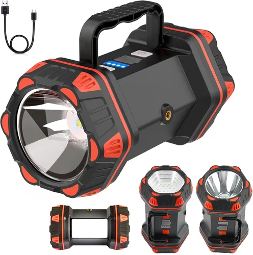 Miniatura 10 de Linterna de camping LED recargable, linterna de campamento de 1500 lm, 8 modos de luz, luces de campamento de capacidad 4800, luz de flash brillante