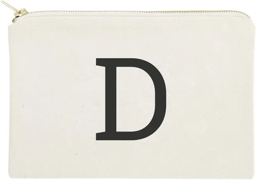 Miniatura 25 de The Cotton & Canvas Co. Bolso cosmético moderno personalizado del monograma y bolso del maquillaje del viaje, Negro, A
