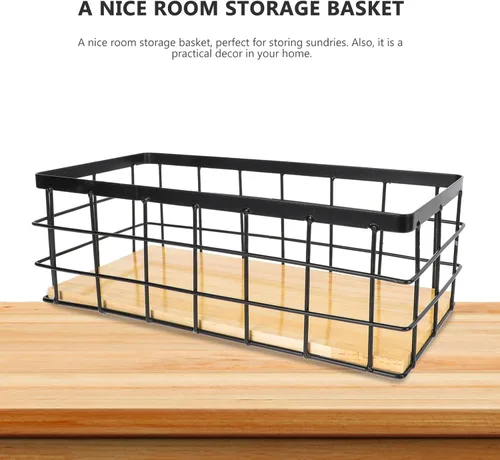 Miniatura 7 de STOBAZA Cesta de almacenamiento de hierro para colgar en la pared, cesta de flores, estante de almacenamiento, caja de cosméticos, marco de hierro