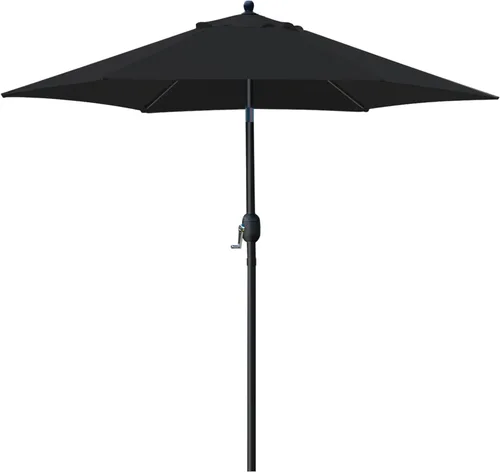 Miniatura 20 de Sombrilla Sunnyglade para patio, 7.5 pies, con botón de inclinación, manivela, 6 varillas (color canela)