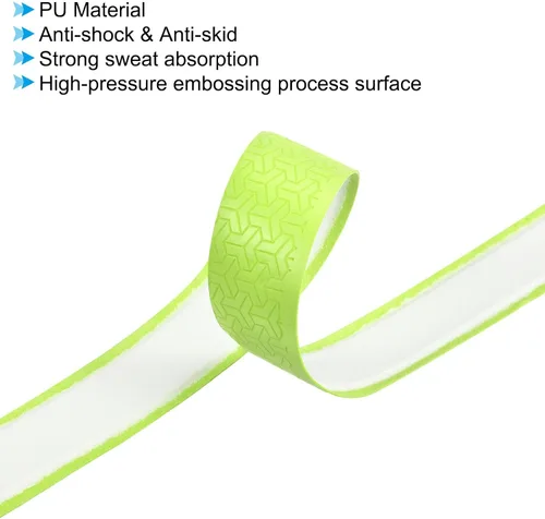 Miniatura 3 de PATIKIL Cinta de agarre para raqueta de poliuretano, antideslizante, absorbe el sudor, para caña de pescar de bádminton de tenis, bádminton Turquesa