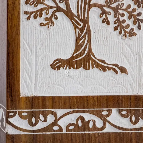 Miniatura 6 de Urna de cremación de madera para cenizas humanas y mascotas, caja de urna pequeña del árbol de la vida y ataúd - Capacidad para 20 pulgadas cúbicas