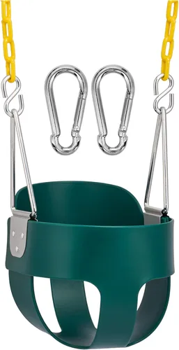Sorbus Cuna para bebé - Columpio para niños pequeños con respaldo alto, columpio tipo cubeta para bebés y niños pequeños, con cadenas recubiertas