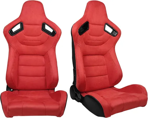 Miniatura 20 de FREEMOTOR802 Asientos universales para vehículos de carreras, asientos deportivos reclinables con deslizadores de doble bloqueo ajustables, 1 par
