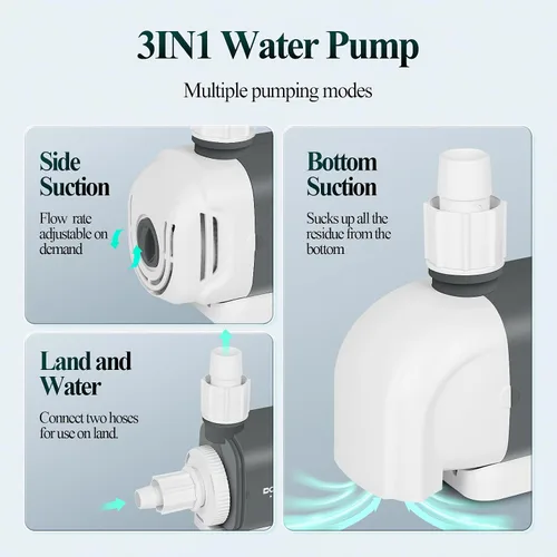 Miniatura 4 de Boxtech Bomba de fuente 396 GPH – Bomba de agua sumergible de 25 W, bomba de cascada de estanque de elevación de 6.56 pies, bomba de agua