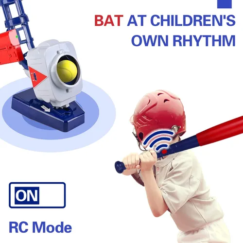 Miniatura 2 de iPlay, iLearn Juguetes de máquina de lanzar para niños, 2 en 1, lanzador de béisbol y tenis RC, bate de lanzamiento automático de bola, juego